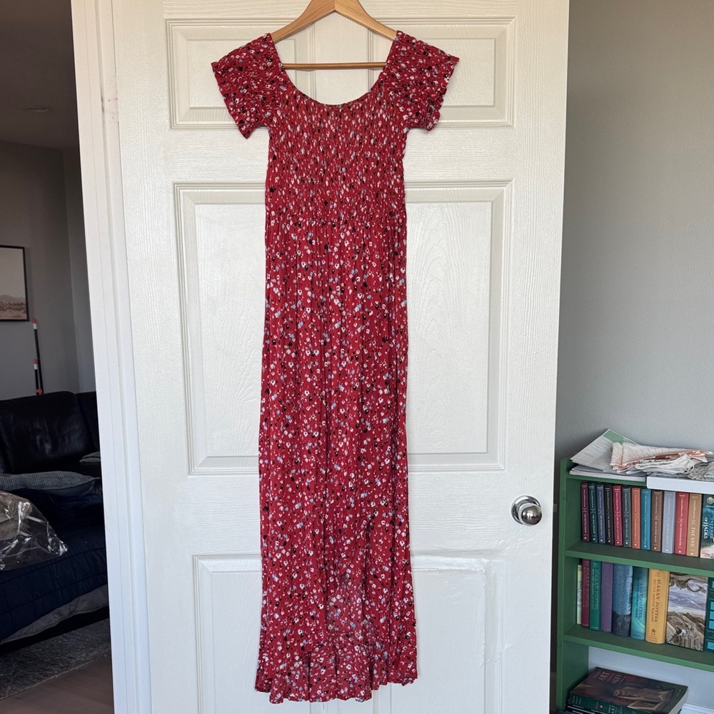 Tiare Hawaii Red Floral Maxi Dress